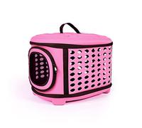 Cat Carrier Large, Foldable Cat Transport Box with Large Space, Cat Travel Bag with Top Opening+Soft Mat, Breathable Pet Carrier Bag for Puppy and Cat (Pink)