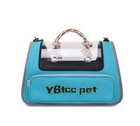 Cat Carrier,Pet Travel Bag Cat Carrier Bag Soft-Sided Travel Ready Ventilated Mesh Escape Proof For Walking/Hospital/shopping For Cats Small Dogs Train Friendly,airline approved,lightweight,foldab(Blu