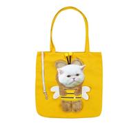 Cat Carrier Pouch - Cartoon Kitten Travel Sling, Kitty Shoulder Transport Sack, Breathable Mesh Ventilation Portals, Hands Free Compact Weight Distribution, Pet Travel Gear for Secure Outdoor