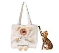 Cat Carrier Shoulder Bag - Bear Shaped Ventilated Pet Tote Bag for Outdoor Activities, Shopping, Camping, Short Trips and