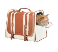 Cat Carrier,Soft Sided cat Carrier,Faux Leather,Cute,Kitten Carrier with Balancing Ventilation and Privacy,22 lbs max Load,Dog Travel Bag,Large cat Carrier,cat Travel Carrier,Small pet Carrier