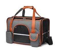 Cat Carrier Soft Sided Travel Ready Vet Carrier Escape Proof For Small Dogs Large Cats Ventilated Mesh Collapsible Fits Under Seat(Dark gray,Large)