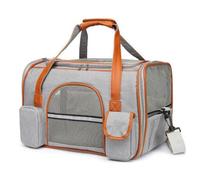 Cat Carrier Soft Sided Travel Ready Vet Carrier Escape Proof For Small Dogs Large Cats Ventilated Mesh Collapsible Fits Under Seat(Light gray,Small)