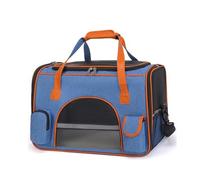 Cat Carrier Soft Sided Travel Ready Vet Carrier Escape Proof For Small Dogs Large Cats Ventilated Mesh Collapsible Fits Under Seat(Blue,Large)