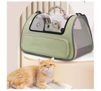 Cat Carrier Soft with Great Ventilation Hard Cat Carrier L17.7inxW11inxH11in, Pet Carriers for Moving Across The Country,Green