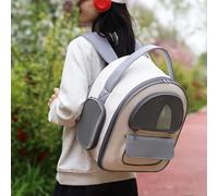 Cat Carrier Ventilated Travel Pet Carrier for Hiking Walking Cycling Pet Backpack Carrier for Cats, Puppies and Small Animals (Grey)