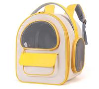 Cat Carrier Ventilated Travel Pet Carrier for Hiking Walking Cycling Pet Backpack Carrier for Cats, Puppies and Small Animals (Yellow)