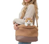 Cat Carrier | Waterproof Warm Pet Sling | with Safety Harness Buckle Cat Shoulder Bag - for Small Medium Breed Puppy Kitten Bunny Winter Outdoor Walking Shopping