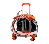 Cat Carrier with Silent Wheels,Pet Rolling Carrier with Clear Ventilation Holes,Portable Dogs Travel Backpack,Travel Carrier Seat for Cats/Dogs,Pet Trolley Case for Traveling Orange