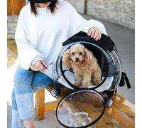 Cat Carrier with Silent Wheels Telescopic Handle, Pet Trolley Backpack,Pet Carrier for Cat, Pet Strollers for Small Dogs, Portable Cats Dogs Travel Backpack, Pet Rolling Carrier (Black)