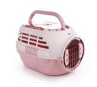 Cat Carry Case, Compact Cat Carrier with Ergonomic Top Handle, Small Animals In Transport Boxes for Stress Free Travel Small Pets(Pink)