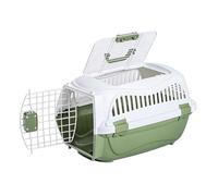Cat Carry Case, Portable Cat Travel Carrier with Handle and Loaded Locks, Outdoor Cat Cage for Convenient On The Go Use Dual Access Doors(Green,36.5cm)