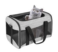 Cat Carrying Case - Pet Carrier Airline Approved, Protable and Breathable Pet Travel Carrier Removable Fleece Pad, Collapsible Cat Carrier Dog Carrier for Medium Cats Small Cats Dogs(15 * 10 * 10)