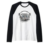 Cat Cat Pilot Chef Blue Eyes Meow Cool LOL Astronaut Raglan Baseball Tee