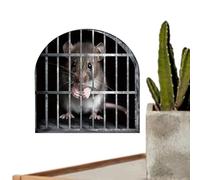 Cat Catch Mice Wall Stickers - Wall Sticker Decals Removable Shell and Stick | 4 Animal Wall Stickers | Cute Cartoon Cat and Decals | 2D Flat Home Wall Decoration