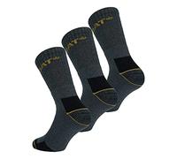 CAT Caterpillar 3 Pairs Men Work Socks - Reinforced Heel and Toe - Terry Cotton
