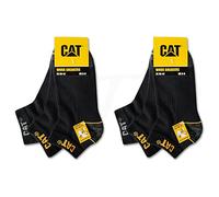 CAT Caterpillar 6 Pairs Work Trainers Work Socks Stockings in Sizes 6-16, 6 Pairs Black, 39-42