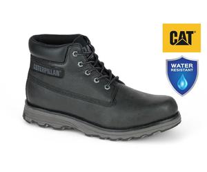 CAT Caterpillar Mens Founder Black Leather CAT Durable Chukka Work Classic Boots