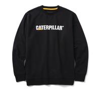 CAT Caterpillar Mens Logo Midweight Crew Neck Jumper, Long Sleeve, Black, Large
