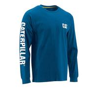 Caterpillar Trademark Banner Long Sleeve T-Shirt Size Med Blue 38524-73673-04