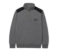 CAT Caterpillar Unisex Adult Quarter Zip Sweatshirt (L) (Dark Heather Grey)