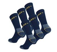 CAT Caterpillar Work Socks Men Heavy Duty - Reinforced Heel Toe - Terry Cotton - Pack of 6 Pairs