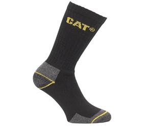 CAT Caterpillar Workwear Black And Grey Crew Socks Pack Of 3 Pairs - Shoe Size 6 - 11