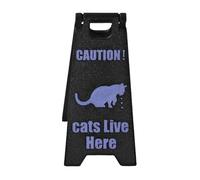 Cat Caution Sign - Cat Vomit Wet Floor Sign, 3D Printed Cat Vomit Warning Sign / 3D Printed Cat Vomit Warning Sign / 3D Printed Cat Vomit Warning Sign / Advert Sign