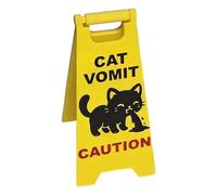 Cat Caution Sign, Multi-Purpose, 17.7cm, Humorous Desk Sign, Funny Cat Vomit Decor, Easy To Display, For Bedroom, Table, Kitchen, Bathroom, Apartment, Parking & Community Spaces