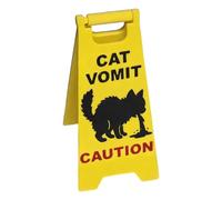 Cat Caution Sign, Multi-Purpose, 17.7cm, Humorous Desk Sign, Funny Cat Vomit Decor, Easy To Display, For Bedroom, Table, Kitchen, Bathroom, Apartment, Parking & Community Spaces