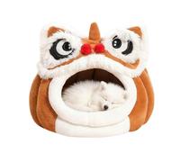 Cat Cave - 40x40x32cm Lion Shape Pet Cave | Comfortable Cat House Tunnel, Cats Nest Indoor, Warm Kitten Shelter, Soft Kitten Cocoon For Winter Sleeping Outside Home Travel Bedroom Balcony