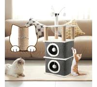 Cat Cave,86 * 40 * 40CM,Kitten Beds for Indoor Multi-Level Cat House with Scratching Post & Ball & Platform, Suitable for Kitty Kitten