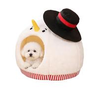 Cat Cave Bed | Cute Warm Closed Snowman Shaped Accessories | Dog Cave Bed | For Indoor Winter Travel Car Camping Desk Bedside Table Couch Room