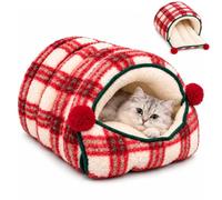 Cat Cave Bed & Dog Cave Bed,Heated Cat House Bed | Pet Sleeping Bag for Dogs,9 Heat Settings & 12H Timer,Thickened Fleece Pet Bed for Winter(Basic model,Small)