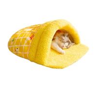 Cat Cave Bed | Foldable Slipper-shaped Kitten Cave Bed,Soft Foldable Cat House Adorable Semi-closed Warm Sleeping Dog Basket Bed for Cats Small Dogs