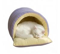 Cat Cave Bed for Indoor, Cat Sleeping Bag,2-in-1 Detachable Cat Bed with Zipper & Snap Buttons, Washable Covered Kitty Tent with Soft Arctic Fleece, Warm Calming Pet Bed for Small Dogs & Cats(Purple)