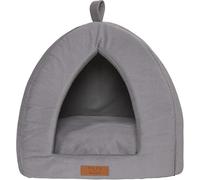 Cat Cave Bed Indoor Cat Igloo Tent Small Dog Dome Pod Faux Fur Fleece Foldable Removable Washable Cushion Non Slip Bottom (Grey, 40x40x40cm)