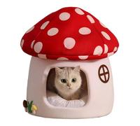 Cat Cave Bed - Mushroom Shaped Cat Cave Bed Tent - Warming Puppy House, Cosy Cat Sleeping Tent, Cave Beds for Small Pets and Cats
