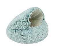 Cat Cave Bed Pet Bed Washable Fluffy Anti Anxiety Burrowing Bed with Large Hood for Cat Anti Anxiety Plush Faux Fur Nest with Ceiling Round Pillow for Kitten Puppy Small Dogs Pets ( Color : Green , Si