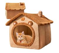 Cat Cave Bed - Plush S/M/L Soft Round 34x30cm/40x38cm/41x40cm | Kitten House With Fully Enclosed Design, Washable - Comfortable Rest Cave For Cats, Dogs, Small Animals | Indoor Pet Bed