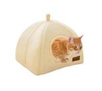 Cat Cave Bed - Plush Thermal Nest with Warmth Cushion for Winter Sleep, Cozy Resting Space with Enclosed Function, Soft Pet Sofa for Small Medium Large Cats Indoor Bedroom Living Room, Fleece Fabric