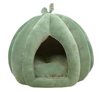 Cat Cave Bed - Pumpkin Shaped Lounger Bed, Halloween Cat House, Thick Padded Sleeping Dome | Warm, Fleece Lined Resting Shelter, Cosy Winter Nest for Kittens, Small
