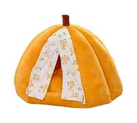Cat Cave Bed Pumpkin Warm Plush Non-Slip | Pumpkin Cat House with Door Drape for Kitten Puppy Indoor Home Decor Apartment Living Room Balcony Cold Weather Winter