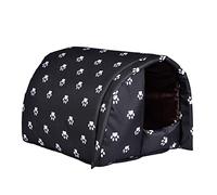 Cat Cave Bed, Waterproof Pet House with Non-Slip Base, Semi-Closed Outdoor Sleeping Bed for Stray Cats, Kitten Hut Made of Ox Fabric with Sponge Lining Pologmase