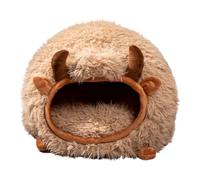 Cat Cave Bed - Winter Yak Shape House | Pet Semi Enclosed, Tent Bed Cover with Cushion for Warm Sleep, Cute Play Hideaway, Soft Shelter For Puppies Use