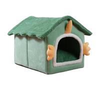 Cat Cave Beds | | Anti-Slip Cat Nest Bed | Soft Plush Pet Cushion | Foldable | Comfortable | 40x35x38cm | Green Color | Perfect For Any Pets