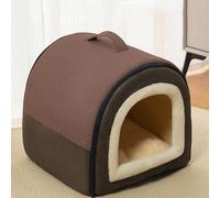 Cat Cave Beds, Cat House, Non-Slip Pet Caves for Indoor, Dog Beds for Puppy Medium Dogs, Removable Puppy Kitten Pet House, Soft Kitten Hideaway (42 * 38 * 36cm,Coffee)