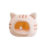 Cat Cave Beds for Indoor Plush Pet House for Puppy and Kitty Cosy Pet Sleeping Cave with Non-Slip Bottom Cat Igloo with Removable Pillow Cushion (50 * 50 * 36cm,Pink)