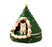 Cat Cave Cat Bed Warm Winter Sleeping Nest in Christmas Tree Shape | Cat nest for resting in the afternoon and at night in the room, at home, on the balcony or in the apartment