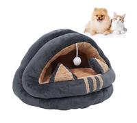 Cat Cave, Cute Cartoon Semi Enclosed Cozy Pet Bed Soft Plush Warm Pet Nest for Playing and Resting, Washable Small Animal House for Hamster Chinchilla Squirrel Guinea Pig (M)